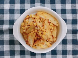 ポテトとコーンの焼肉風味バター炒め