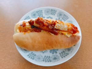 ちくわのエビチリ醤サンド