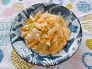 かに風味豆乳クリームペンネ