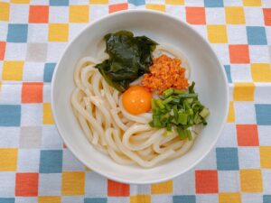 鮭明太まぜうどん