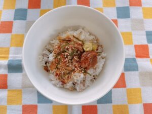 梅わさびトッピングのお茶漬け