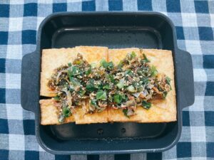 焼き厚揚げのいか昆布のせ