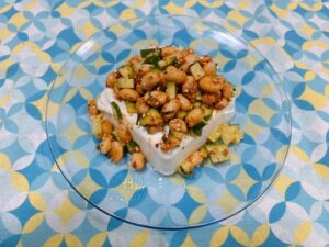 ピリ辛納豆のせ豆腐
