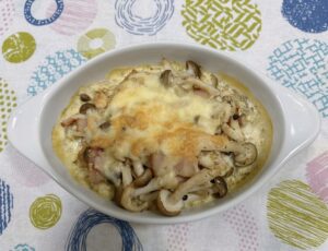 厚揚げときのこのグリーンカレー風グラタン