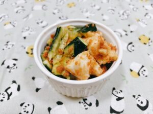 ちぎりはんぺんときゅうりの鮭明太和え